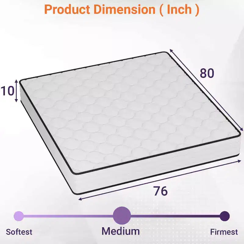 Matelas hybride BestMassage 10 pouces à ressorts ensachés et mousse, sans fibre de verre, fermeté moyenne, idéal pour les personnes qui dorment sur le dos, le ventre ou le côté