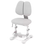 Chaise d'étude pour enfants Costway avec double dossier réglable, repose-pieds, hauteur et profondeur d'assise réglables Gris/Bleu/Rose