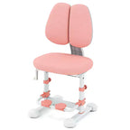 Chaise d'étude pour enfants Costway avec double dossier réglable, repose-pieds, hauteur et profondeur d'assise réglables Gris/Bleu/Rose