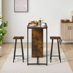Table et chaises hautes de bar, ensemble de 2 petites tables hautes de cuisine pour 2 personnes, 3 grandes étagères de rangement peu encombrantes pour dîner, pub, petit-déjeuner, brunch