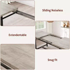 63 Ensemble de table à manger pour 4-8 personnes, grand ensemble de table de cuisine extensible avec 2 bancs rembourrés pour 6 personnes, ensemble de table à manger rectangulaire 3 pièces pour 4 personnes