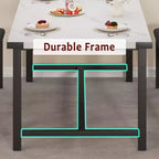 63 Ensemble de table à manger pour 4-8 personnes, grand ensemble de table de cuisine extensible avec 2 bancs rembourrés pour 6 personnes, ensemble de table à manger rectangulaire 3 pièces pour 4 personnes
