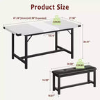 63 Ensemble de table à manger pour 4-8 personnes, grand ensemble de table de cuisine extensible avec 2 bancs rembourrés pour 6 personnes, ensemble de table à manger rectangulaire 3 pièces pour 4 personnes