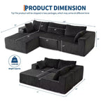 Canapé en velours côtelé, canapé modulaire sectionnel avec assise profonde, canapé confortable en mousse à mémoire de forme pour salon et chambre à coucher
