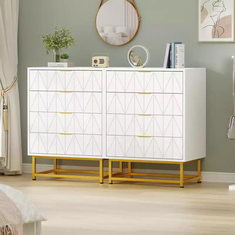 Commode à 4 tiroirs pour chambre à coucher, commode moderne en bois avec pieds en métal pour chambre à coucher, couloir et salon