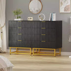 Commode à 4 tiroirs pour chambre à coucher, commode moderne en bois avec pieds en métal pour chambre à coucher, couloir et salon