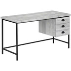 Bureau d'ordinateur 24 marron et noir avec trois tiroirs