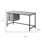 Bureau d'ordinateur 24 marron et noir avec trois tiroirs