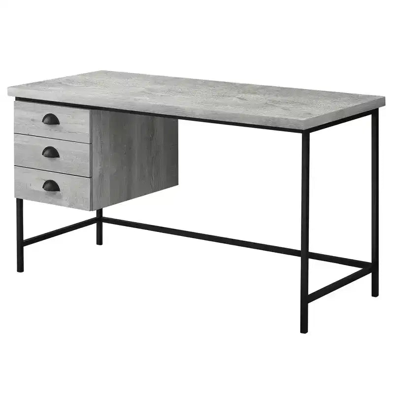 Bureau d'ordinateur 24 marron et noir avec trois tiroirs