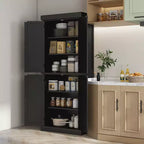 Meuble de cuisine de 72 po, armoire de rangement de garde-manger avec portes et étagères, meuble de rangement de garde-manger sur pied