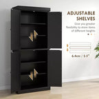Meuble de cuisine de 72 po, armoire de rangement de garde-manger avec portes et étagères, meuble de rangement de garde-manger sur pied