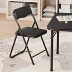 Ensemble table et deux chaises pliantes pour enfants, avec coussins en PU, facile à ranger, idéal pour les repas, la lecture et les jeux des enfants.