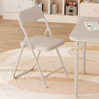 Ensemble table et deux chaises pliantes pour enfants, avec coussins en PU, facile à ranger, idéal pour les repas, la lecture et les jeux des enfants.
