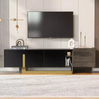 Bestier 66.7 Inch Light Luxury TV Stand for TVs up to 70 Inches, Modern TV Cabinet with Metal Legs, 1 Drawer, 2 Cabinets for Living room