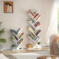 Besiost Tall Tree Bookshelf with Storage, 9-Tier Corner Bookshelves