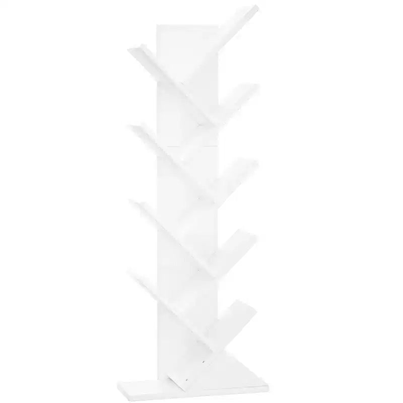 Bibliothèque d'angle Besiost Tall Tree avec rangement, 9 étagères