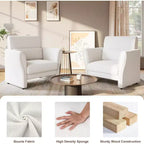 Fauteuil d'appoint moderne avec accoudoirs, petit canapé moderne en bouclette, coussins lombaires amovibles, assemblage facile, pour salon, chambre