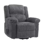 Fauteuil inclinable en velours côtelé, canapé inclinable manuel avec poignée, accoudoirs à dossier, rembourrage épais, poche latérale, capacité de 180 kg, inclinable réglable