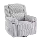 Fauteuil inclinable en velours côtelé, canapé inclinable manuel avec poignée, accoudoirs à dossier, rembourrage épais, poche latérale, capacité de 180 kg, inclinable réglable