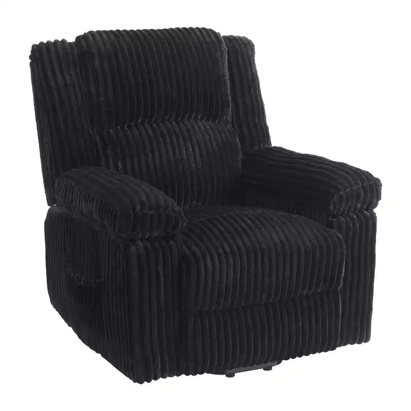 Fauteuil inclinable en velours côtelé, canapé inclinable manuel avec poignée, accoudoirs à dossier, rembourrage épais, poche latérale, capacité de 180 kg, inclinable réglable