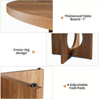 Table à manger ronde de 47 pouces pour 4 à 6 personnes, table de cuisine à piédestal peu encombrante, style moderne et minimaliste