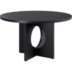Table à manger ronde de 47 pouces pour 4 à 6 personnes, table de cuisine à piédestal peu encombrante, style moderne et minimaliste