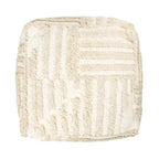 Pouf ottoman rayé en coton, 18 po