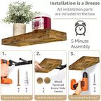 Lot de 5 étagères murales flottantes Sorbus de 40,6 cm pour chambre, décoration, cuisine, salon – pour trophées, cadres, bibliothèques