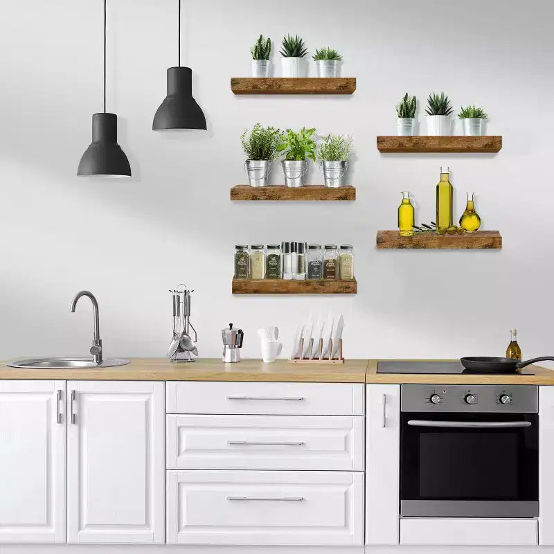 Lot de 5 étagères murales flottantes Sorbus de 40,6 cm pour chambre, décoration, cuisine, salon – pour trophées, cadres, bibliothèques