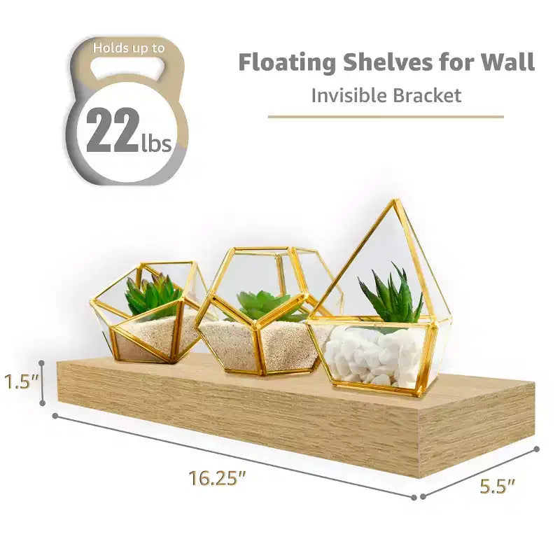 Lot de 5 étagères murales flottantes Sorbus de 40,6 cm pour chambre, décoration, cuisine, salon – pour trophées, cadres, bibliothèques