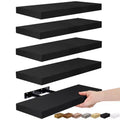 5 Pack 16 Inch Sorbus Long Floating Wall Shelves for Bedroom, Decor, Kitchen, Living Room - for Trophies, Frames, Bookshelf