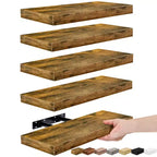 Lot de 5 étagères murales flottantes Sorbus de 40,6 cm pour chambre, décoration, cuisine, salon – pour trophées, cadres, bibliothèques