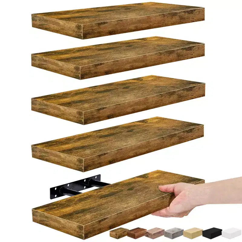 Lot de 5 étagères murales flottantes Sorbus de 40,6 cm pour chambre, décoration, cuisine, salon – pour trophées, cadres, bibliothèques
