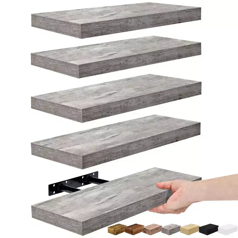 Lot de 5 étagères murales flottantes Sorbus de 40,6 cm pour chambre, décoration, cuisine, salon – pour trophées, cadres, bibliothèques