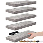 Lot de 5 étagères murales flottantes Sorbus de 40,6 cm pour chambre, décoration, cuisine, salon – pour trophées, cadres, bibliothèques