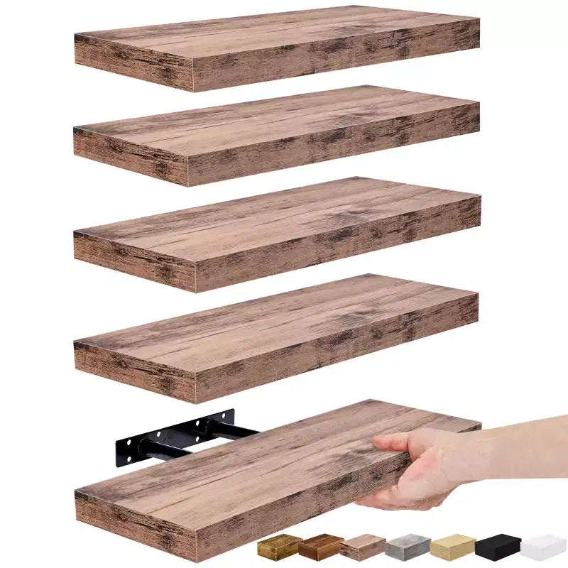 Lot de 5 étagères murales flottantes Sorbus de 40,6 cm pour chambre, décoration, cuisine, salon – pour trophées, cadres, bibliothèques