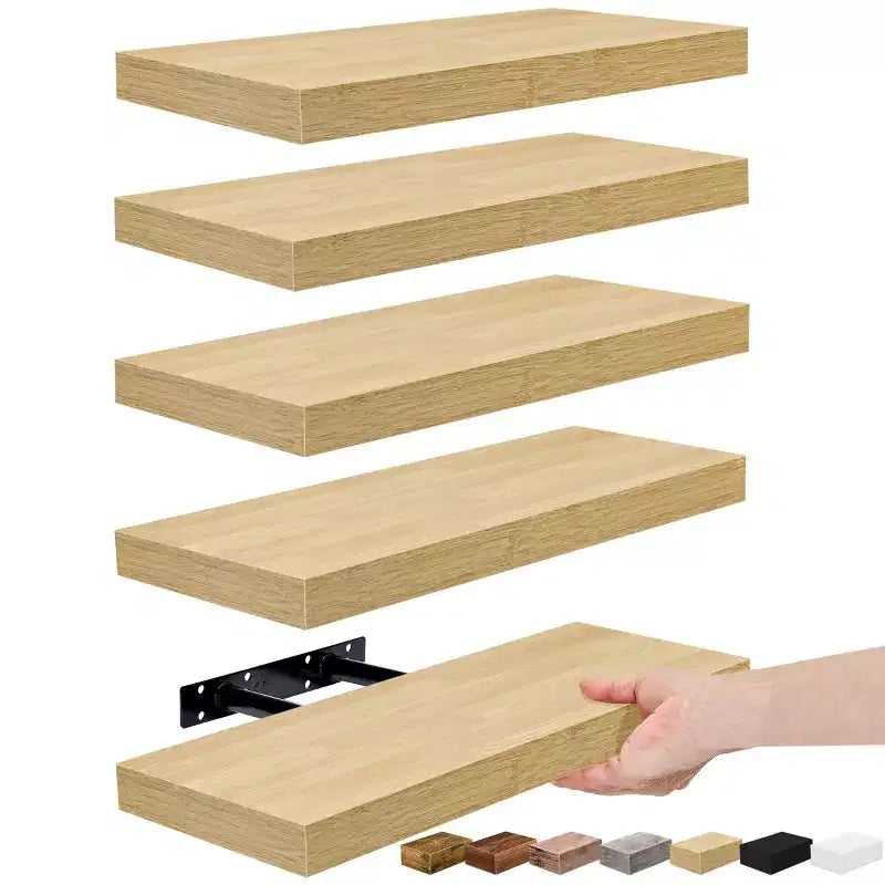 Lot de 5 étagères murales flottantes Sorbus de 40,6 cm pour chambre, décoration, cuisine, salon – pour trophées, cadres, bibliothèques