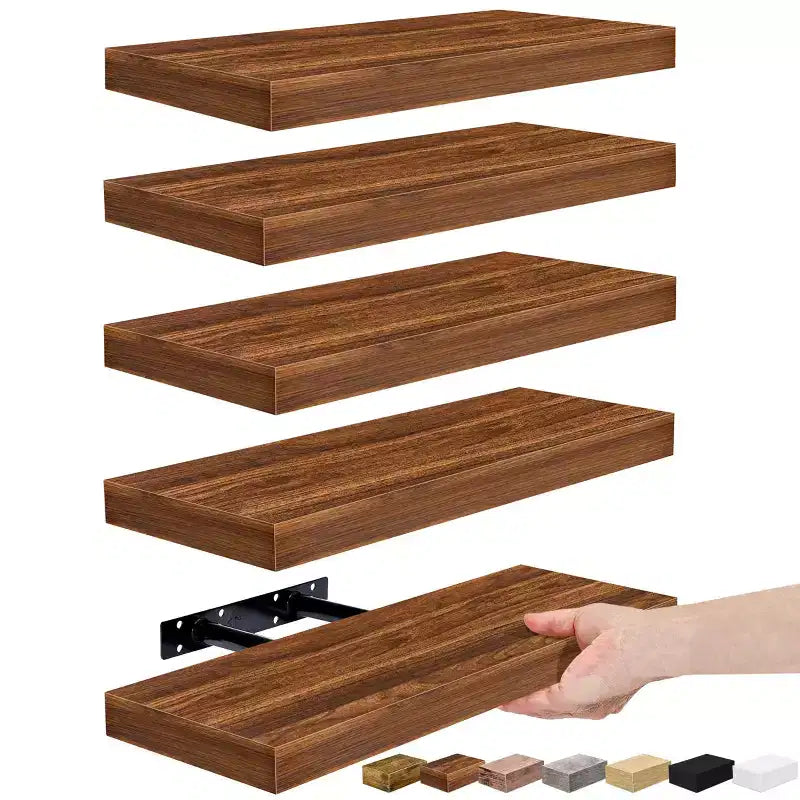 Lot de 5 étagères murales flottantes Sorbus de 40,6 cm pour chambre, décoration, cuisine, salon – pour trophées, cadres, bibliothèques