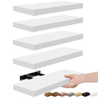 Lot de 5 étagères murales flottantes Sorbus de 40,6 cm pour chambre, décoration, cuisine, salon – pour trophées, cadres, bibliothèques