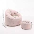Pouf poire, Fauteuil poire avec garnissage en mousse haute densité et repose-pieds, Fauteuil d'appoint moderne avec ottoman