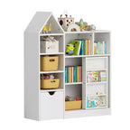Children's Toy and Book Storage Cabinet Multi-functional Toy Storage Box Features 8 Storage Compartments Ideal for Playrooms, Kids' Rooms