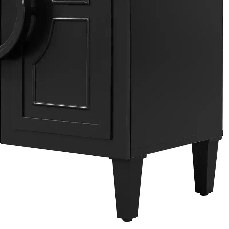 Meuble bas 4 portes de style français Clihome avec poignées rondes, meuble de rangement vintage pour intérieurs classiques