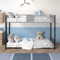 Bellemave Metal Twin over Twin Bunk Bed With ventilation panels and safety railings, noise-free, suitable for teenagers,black