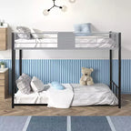 Bellemave Metal Twin over Twin Bunk Bed With ventilation panels and safety railings, noise-free, suitable for teenagers,black