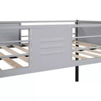 Bellemave Lits superposés jumeaux en métal avec panneaux de ventilation et barrières de sécurité, sans bruit, adaptés aux adolescents, noirs