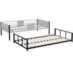 Bellemave Lits superposés jumeaux en métal avec panneaux de ventilation et barrières de sécurité, sans bruit, adaptés aux adolescents, noirs