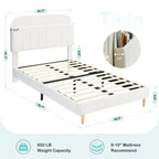 Lit enfant, cadre de lit simple rembourré avec tête de lit de rangement et sommier à lattes, rembourré en velours, adapté aux lits pour garçons et filles