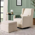 Carter's by daVinci Adrian Swivel Glider with Storage Ottoman - Ivory Boucle