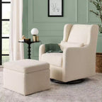 Carter's by daVinci Adrian Swivel Glider with Storage Ottoman - Ivory Boucle