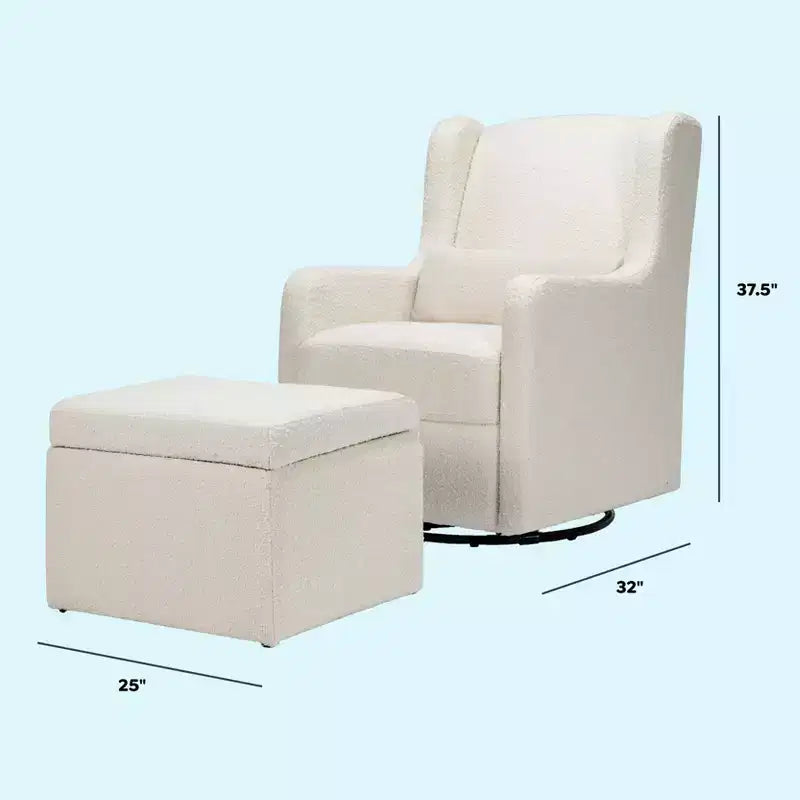 Planeur pivotant Carter's by daVinci Adrian avec pouf de rangement - Boucle ivoire